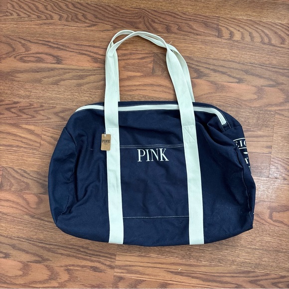 NWT Victoria Secret Love Pink Canvas Duffle Bag - Picture 6 of 8